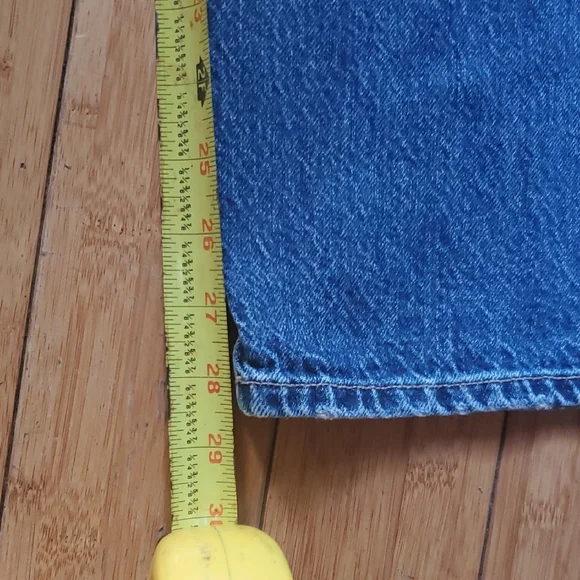 American Eagle Outfitters 4short Low Rise Baggy Straight Relaxed Fit Blue Jeans - Picture 8 of 10